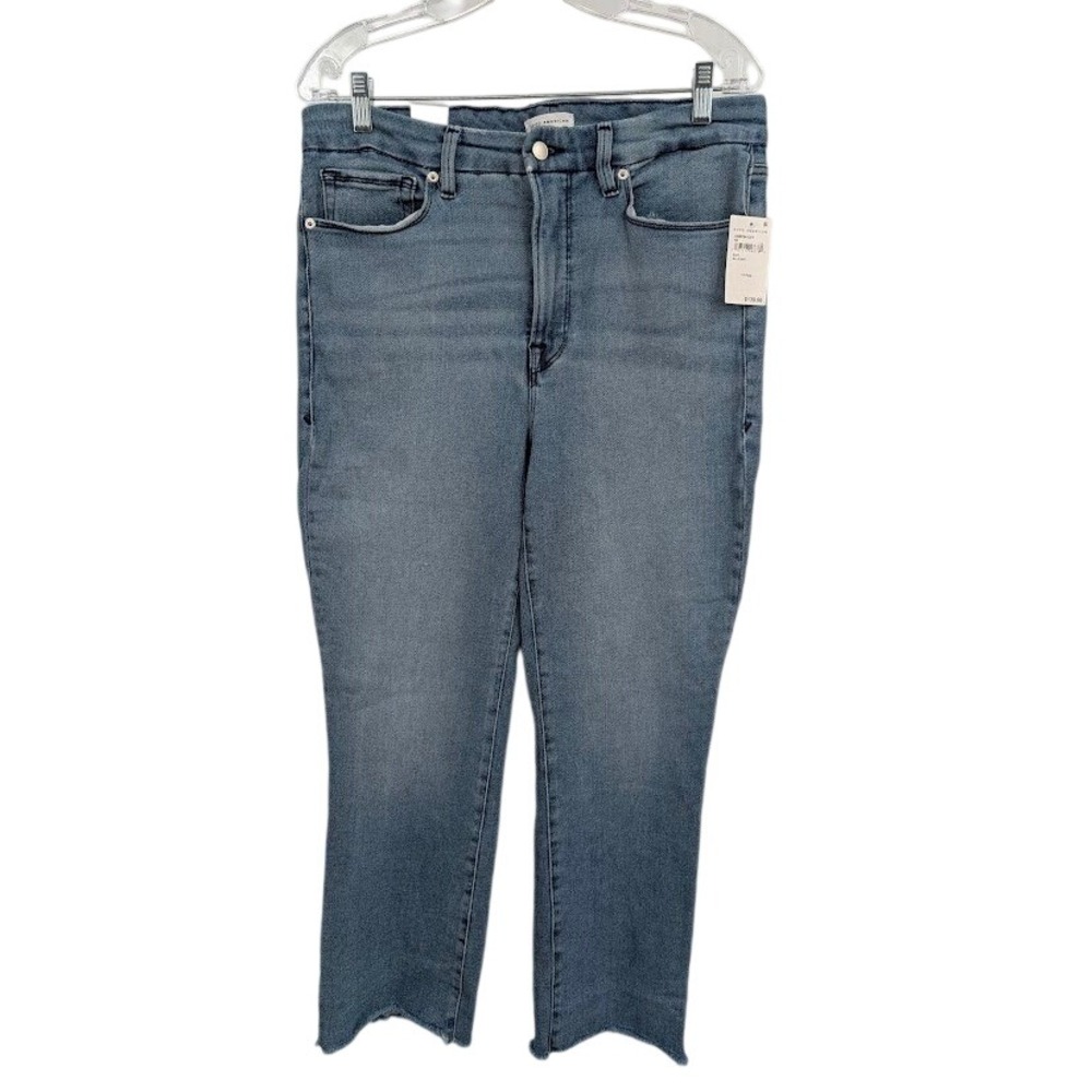 Good American‎ Mid-Rise Straight Fit Blue Jeans Stretch NWT Women's sz 15